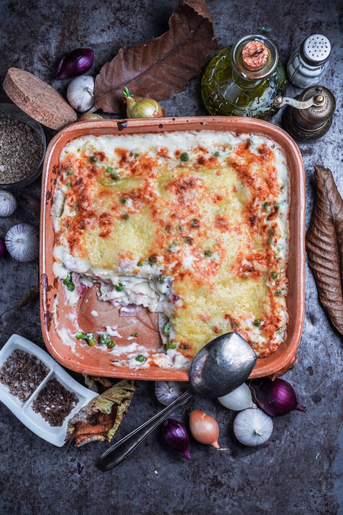 Erbsen Schinken Käse Lasagne