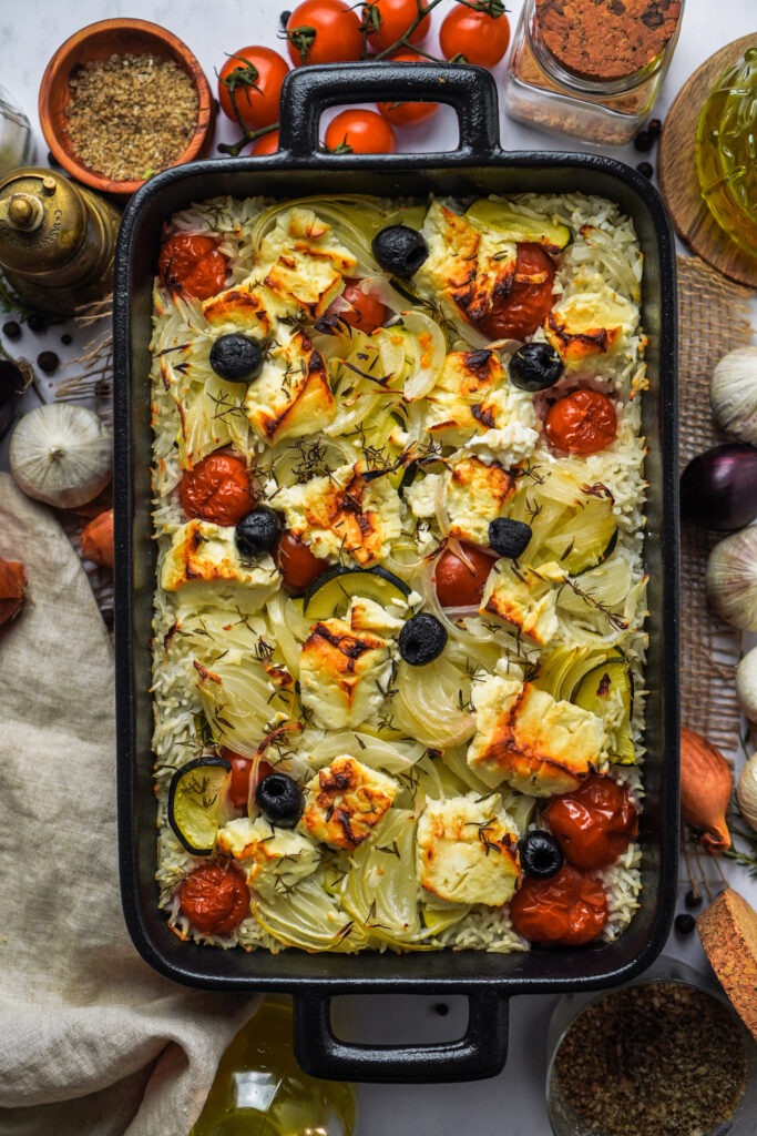 Reis Ofen Onepot mit Feta und Tomaten - FeedMeDaily