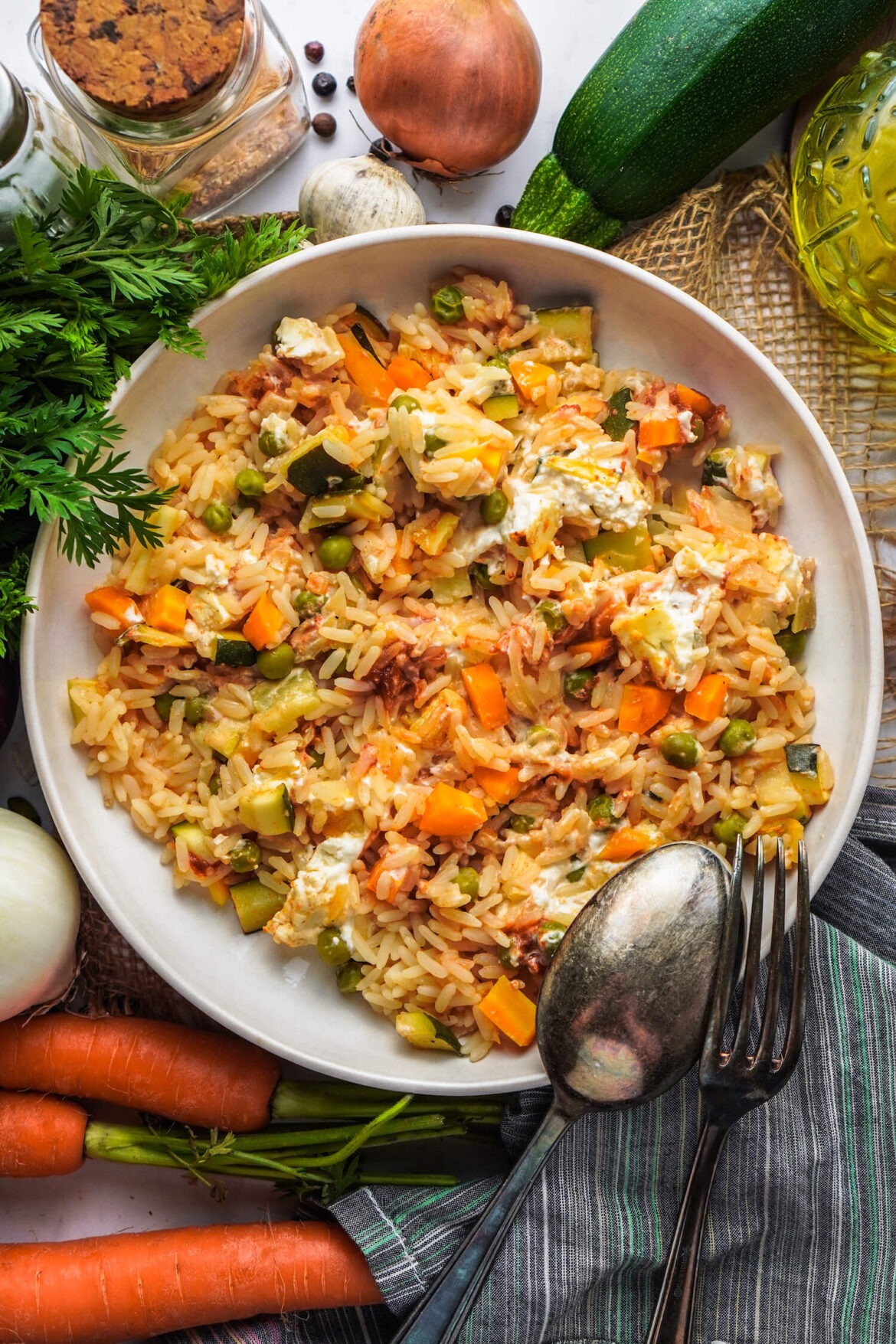 Feta ofen Reis mit Gemüse