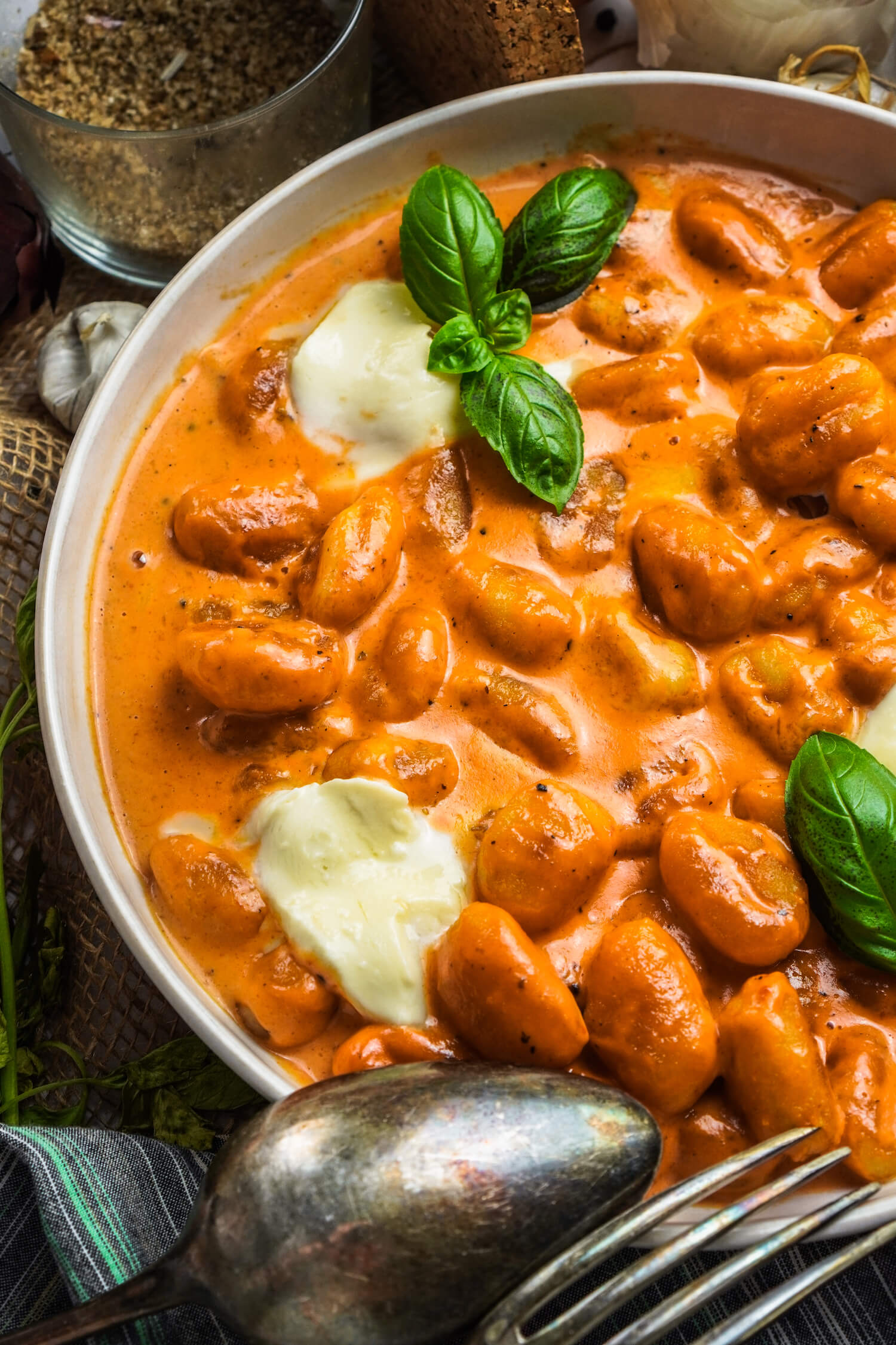 Gnocchi Pfanne mit Tomate, Mozzarella und Basilikum - FeedMeDaily