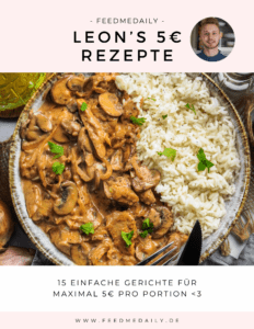 Das Titelblatt von meinem Kochbuch "Leon's 5€ Rezepte"