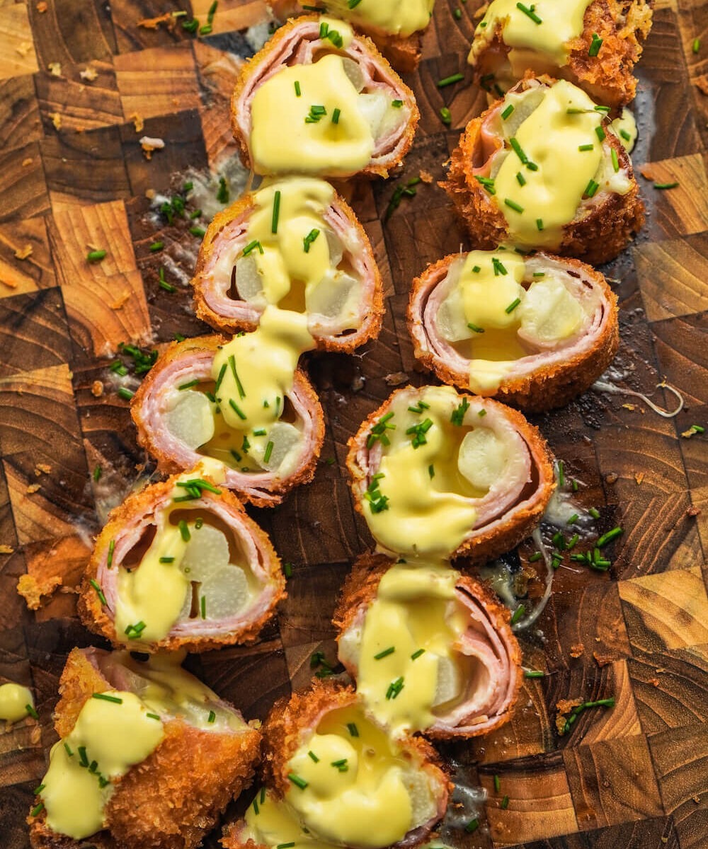 Spargel Cordon Bleu mit Hollandaise