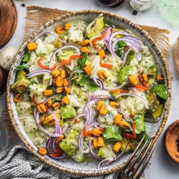 Ein Teller Ceviche mit allen toppings!